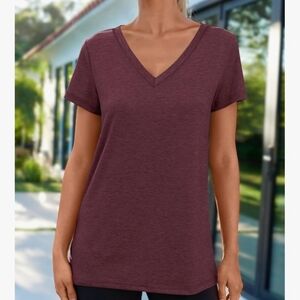 Automet | Women's Short Sleeve V-Neck Heathered Tee | 3XL